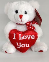 Schattig wit beertje met rood hartje 'I Love You' - Valentijn