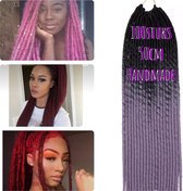 Faux Locs Braids Hair Braiding Crochet Hair Dreads klitvrij handmade Ombré zwart lavendel