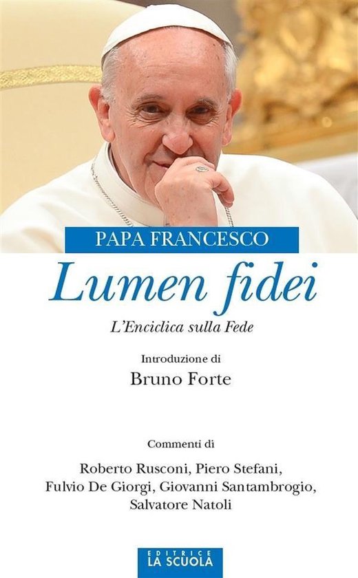 Pape François avec le titre 'Lumen fidei'.