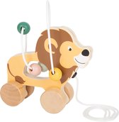 LissieLife Houten Leeuw Trekfiguur - Kralenspiraal - Houten Speelgoed - Trekdier - Baby en Peuter