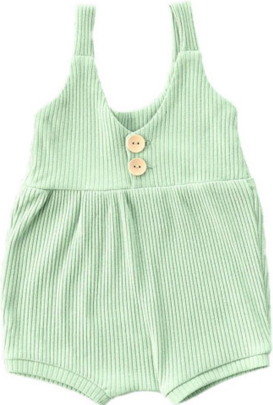 Baby jumpsuit – Mouwloos – Zomer – Mint groen – Maat 74/80