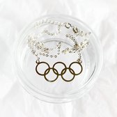 Zilveren Ketting - OS - Peking - Beijing - Sieraad OS - Olympische Spelen - Olympische Ringen - Olympics - Zilver - Sport - Sportsieraad - Sieraad - Sportsieraden - Sieraden