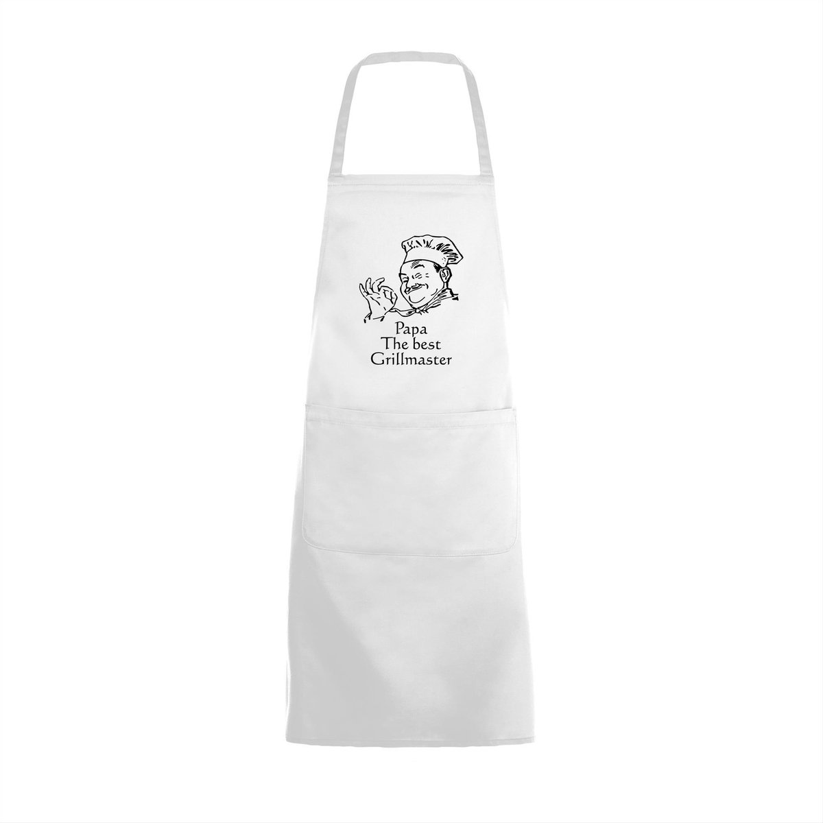Passie voor Stickers Schort: papa best grillmaster - wit
