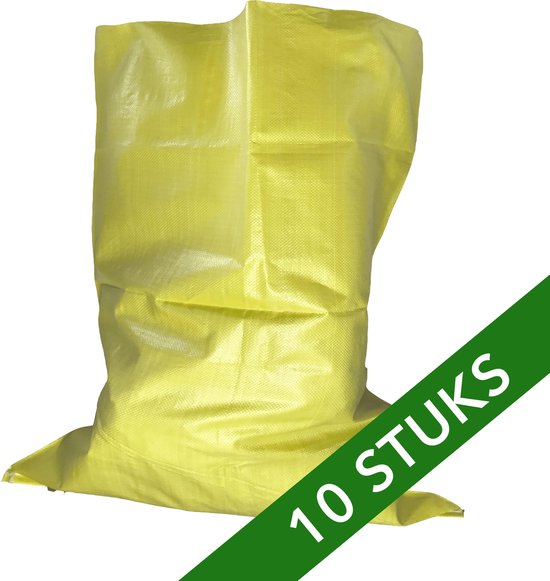Bijko® Puinzakken (10 STUKS) - Puinruimzakken - Puinzakken geweven - Puinzakken stevig 70x90cm Tot 50kg - Bouwafval - Snoeiafval - Houtopslag