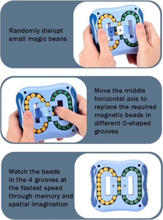 Thumbnail van een extra afbeelding van het spel De Magic Bean Board -IQ ball brain game - IQ ball - Anti stress speelgoed - Magic puzzle - Puzzel - Magic bean board - Kleur Blauw -
