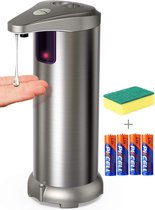 Automatische Zeepdispenser | Sensor | Antislip | ABS | Roestvrij Staal | Batterij | Instelbaar | 250ml