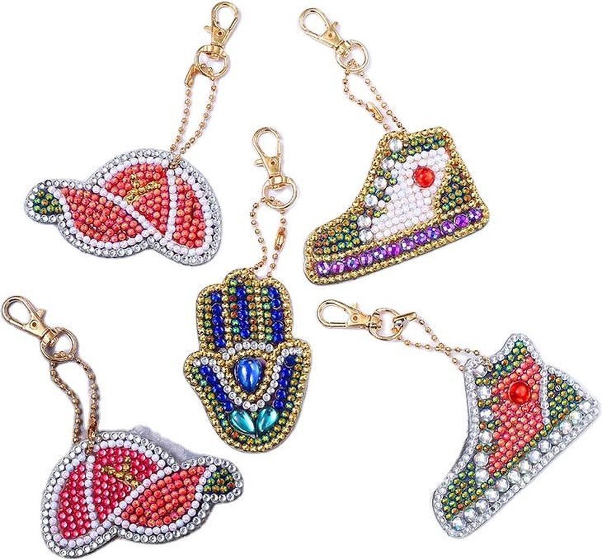 Diamond Painting Sleutelhanger Set - Compleet Pakket voor Diamond Painting Kinderen en Volwassenen - DIY Kleding Thema - Huntex