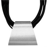 Koord ketting- zwart-modern- metalen hanger- 55 cm- Charme Bijoux