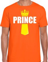Koningsdag t-shirt Prince met kroontje oranje - heren - Kingsday outfit / kleding / shirt XXL