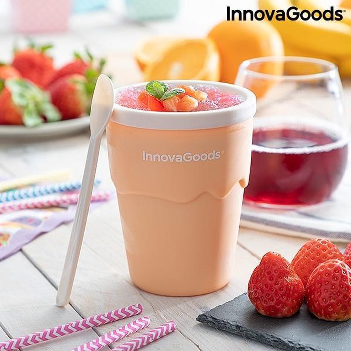 InnovaGoods - Kop voor het maken van ijs en slushies - met recepten Frulsh