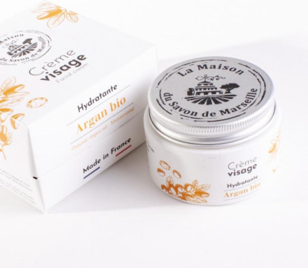 La Maison du Savon de Marseille - Gezichtscrème dag 50ml. potje (dames) - Biologische Arganolie