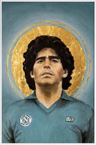JUNIQE - Poster in kunststof lijst Football Icon - Diego Maradona