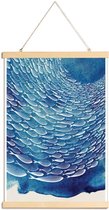 JUNIQE - Posterhanger Fish Shoal -30x45 /Blauw & Wit