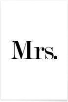 JUNIQE - Poster Mrs. -60x90 /Wit & Zwart