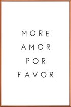 JUNIQE - Poster met kunststof lijst More Amor -30x45 /Wit & Zwart