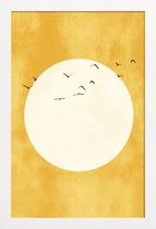 JUNIQE - Poster in houten lijst Eternal Sunshine -60x90 /Geel & Wit
