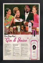 JUNIQE - Poster in houten lijst Juice - Snoop Dogg|Gin -40x60 /Roze