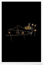 JUNIQE - Poster Hawaii gouden -30x45 /Goud & Zwart