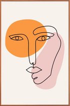 JUNIQE - Poster met kunststof lijst Envisage -40x60 /Oranje & Roze