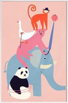 JUNIQE - Poster met kunststof lijst Animal Pyramid -13x18 /Kleurrijk