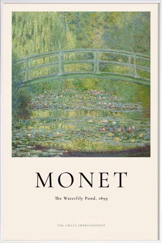 JUNIQE - Poster in kunststof lijst Monet - The Water-Lily Pond -40x60
