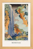 JUNIQE - Poster met houten lijst Hokusai - Ono Waterfall, the Kiso