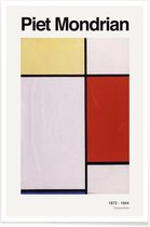 JUNIQE - Poster Mondrian - Composition -13x18 /Geel & Ivoor