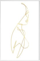 JUNIQE - Poster met kunststof lijst Femme I gouden -40x60 /Goud & Wit