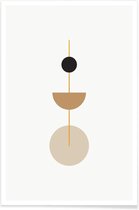 JUNIQE - Poster Pendulum gouden -30x45 /Goud & Ivoor