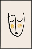 JUNIQE - Poster met kunststof lijst Blush gouden -20x30 /Goud & Ivoor