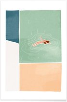 JUNIQE - Poster Bathing -13x18 /Ivoor & Roze