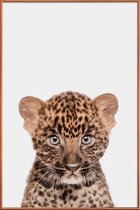 JUNIQE - Poster met kunststof lijst Leopard -13x18 /Bruin