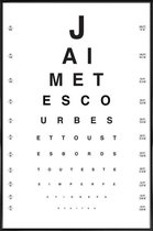 JUNIQE - Poster in kunststof lijst Eye Chart Je t'aime -40x60 /Wit &
