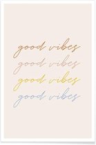 JUNIQE - Poster Good Vibes -13x18 /Kleurrijk