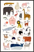 JUNIQE - Poster in kunststof lijst Animal Friends -60x90 /Kleurrijk