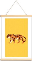 JUNIQE - Posterhanger Tiger Yellow -60x90 /Geel & Oranje