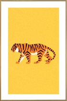 JUNIQE - Poster met kunststof lijst Tiger Yellow -13x18 /Geel & Oranje