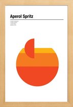 JUNIQE - Poster in houten lijst Aperol Spritz - minimalistisch -40x60