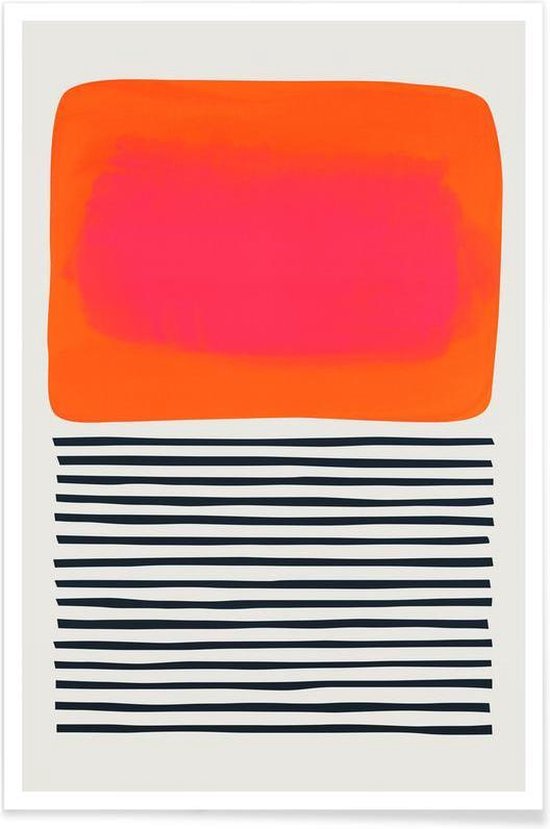 JUNIQE - Poster Sunset Ripples -40x60 /Oranje & Roze