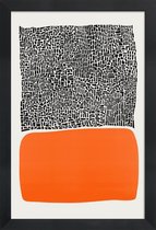 JUNIQE - Poster in houten lijst City Sunset -20x30 /Grijs & Oranje