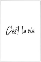 JUNIQE - Poster in kunststof lijst C'est La Vie -20x30 /Wit