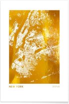 JUNIQE - Poster New York gouden -20x30 /Goud & Wit