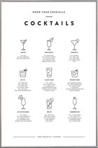 JUNIQE - Poster met kunststof lijst Cocktail infographic -60x90 /Wit &