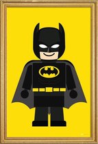 JUNIQE - Poster met houten lijst Batman Toy -13x18 /Geel & Zwart