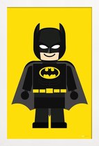 JUNIQE - Poster met houten lijst Batman Toy -13x18 /Geel & Zwart