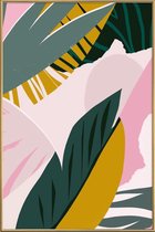 JUNIQE - Poster met kunststof lijst Shady Palms -60x90 /Kleurrijk