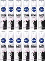 Nivea Deo Spray - Black & White Clear - JUMBOPAK - 12 x 150 ml