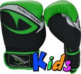 Punch Round No-Fear Bokshandschoenen Kids Zwart Groen Kies hier uw maat Bokshandschoenen: 2 OZ