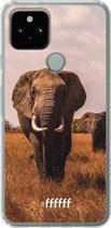 6F hoesje - geschikt voor Google Pixel 5 -  Transparant TPU Case - Elephants #ffffff