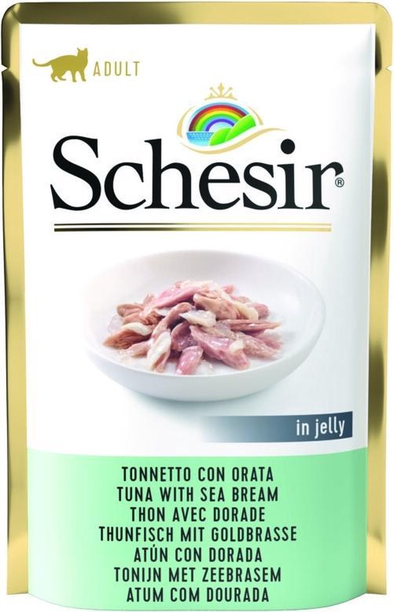 20x Schesir Kattenvoer Tonijn - Zeebrasem in Gelei 85 gr